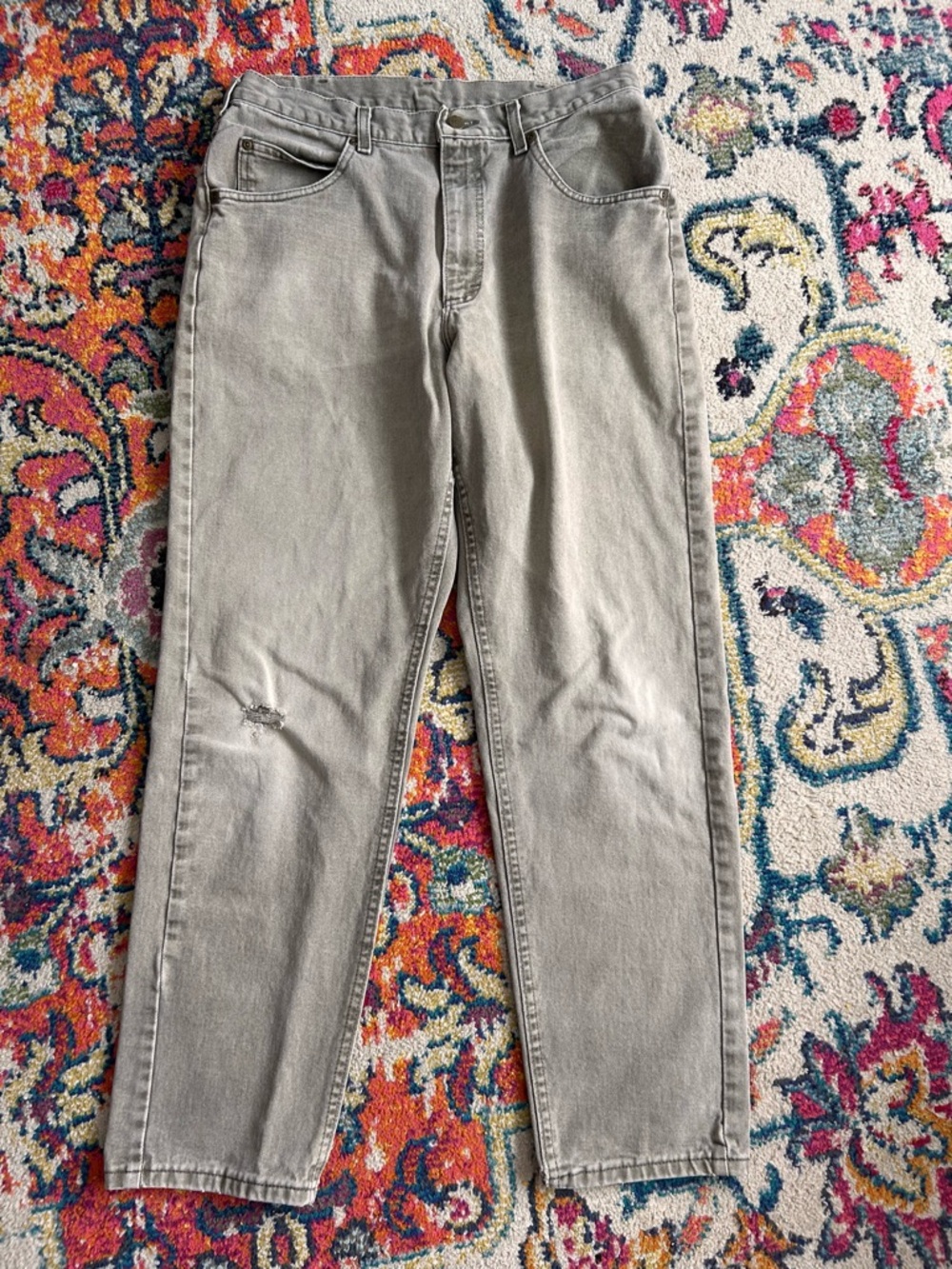 Vintage L.L. Bean Double L Men's Slim Straight Jeans - Light Green Size 35x32